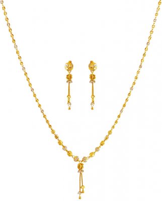 22K Gold 2 Tone Necklace Set ( Light Sets )