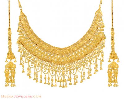 22Kt Bridal Necklace Set ( Bridal Necklace Sets )