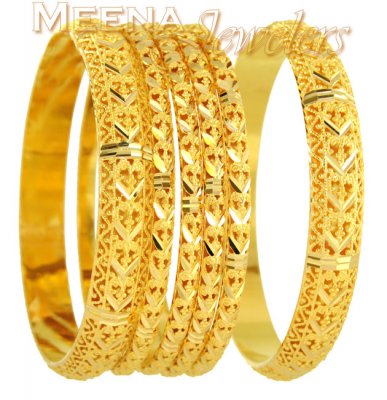 Handmade Gold Bangles (Set of six) ( Set of Bangles )