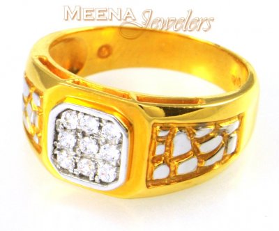 22Kt Gold Mens Signity Ring ( Mens Signity Rings )