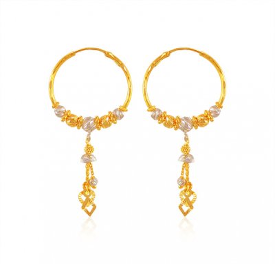 22karat Gold fancy Hoop Earrings ( Hoop Earrings )