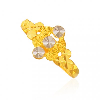 22 Karat Gold Two Tone Ring  ( Ladies Gold Ring )