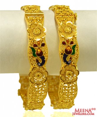 22kt Gold Peacock Kada(2PC)  ( Kadas )