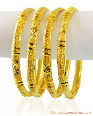 22kt Gold Bangle in a set of 3 ( Set of Bangles )