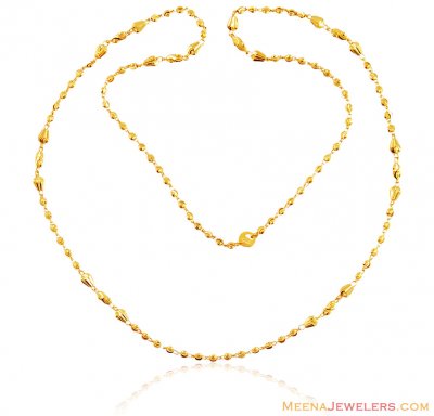 Ladies 22k Gold Balls Long Chain ( 22Kt Long Chains (Ladies) )