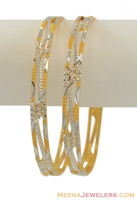 22K Two Tone Lazer Bangles ( Two Tone Bangles )