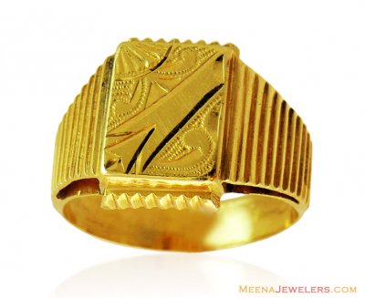 Indian Gold Fancy 22K Ring ( Mens Gold Ring )