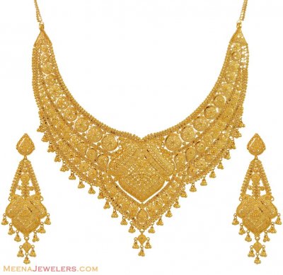 Indian Bridal Necklace Set (22K) ( Bridal Necklace Sets )