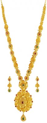 Beautiful 22K Long Patta Haar Set ( Gold Designer Sets )