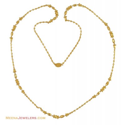 22K Designer Balls Chain(24 Inch)  ( 22Kt Long Chains (Ladies) )
