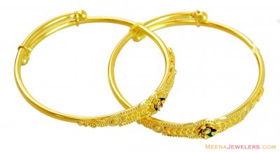 Fancy Gold Baby Bangles (2 pcs) 22k ( Baby Bangles )