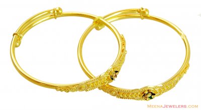 Fancy Gold Baby Bangles (2 pcs) 22k ( Baby Bangles )