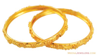 22K Gold Baby Bangles (2 Pcs) ( Baby Bangles )