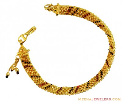 Meena 22k Gold Filigree Bracelet  ( Ladies Bracelets )