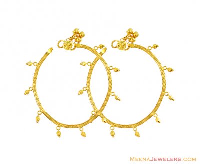 Fancy Gold Baby Anklets (Pair) 22k ( Gold Anklets )