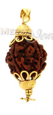 Gold Pendant with Rudraksha ( Om Pendants )