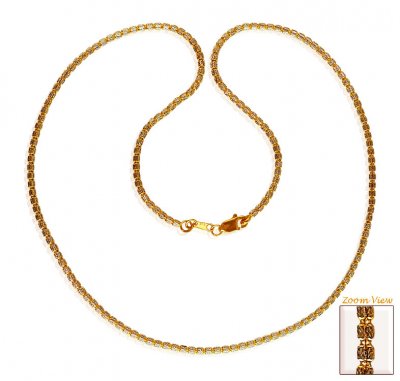 22K Gold Two Tone Chain 20In ( 22Kt Gold Fancy Chains )