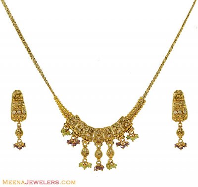 22k Antique Necklace Set ( Light Sets )