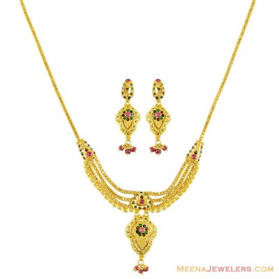 22k Meenakari Necklace Set ( Light Sets )