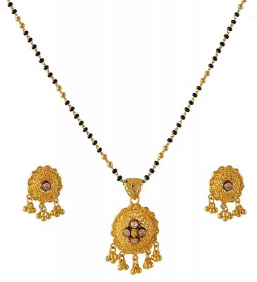 22K Gold Three Piece Necklace Set ( Light Sets )