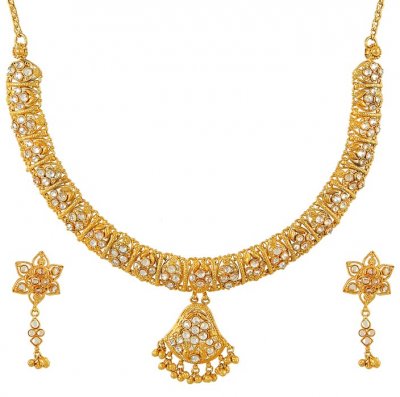 22K Antique Necklace Set ( Antique Necklace Sets )