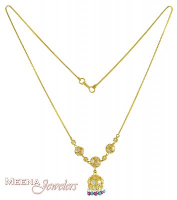 Ladies Gold Chain with Pearl ( Necklace with Stones )