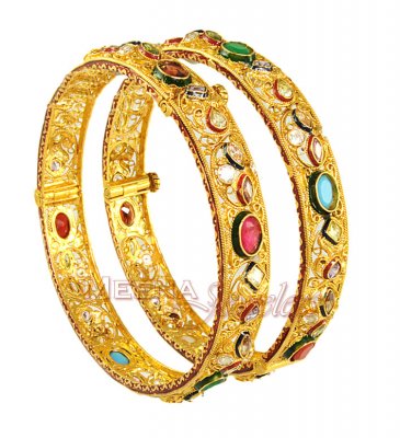 22Kt Gold Antique Bangles ( Antique Bangles )