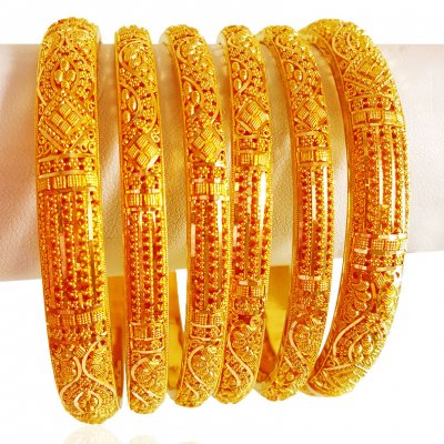 22kt Gold Bangles Set (6Pcs) ( Set of Bangles )