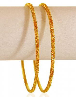 22K Yellow Gold Filigree Bangle ( Gold Bangles )