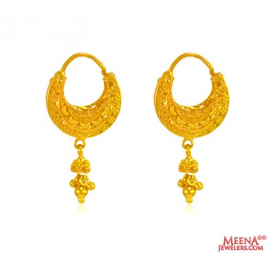 22 Kt Hoops Gold Earrings ( Hoop Earrings )