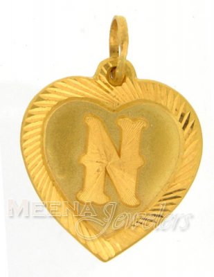 22Kt Gold Initial Pendant ( Initial Pendants )