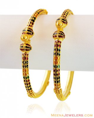 Beautiful 22k Meena Pipe kada(2PC) ( Kadas )