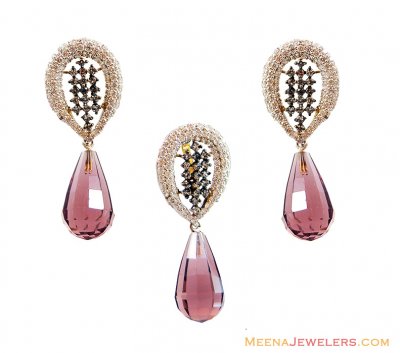 Colored Stones Pendant Set 22k ( Fancy Pendant Set )