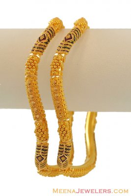 Meenakari Gold Bangles(2 pcs) ( Gold Bangles )