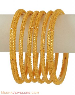 22K Gold Bangles (set of 6) ( Set of Bangles )