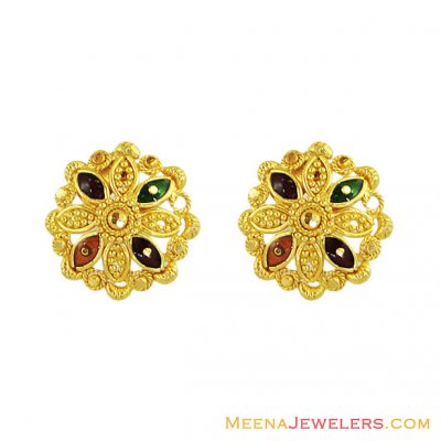 22Kt Gold Meenakari Tops ( 22 Kt Gold Tops )