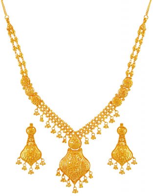 22k Fancy Necklace Earring Set ( 22 Kt Gold Sets )