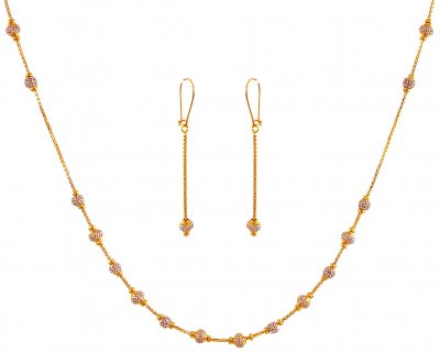 22K Two Tone Necklace Set  ( Light Sets )