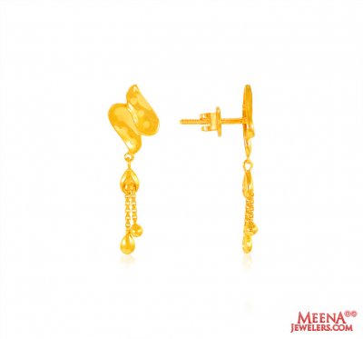 22K Yellow Gold Fancy Earrings   ( 22Kt Gold Fancy Earrings )