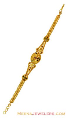 22K Gold Meenakari Bracelet ( Ladies Bracelets )