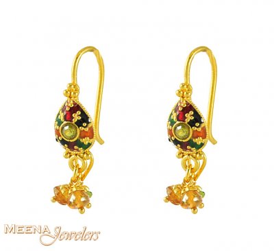 Gold Hook Earrings ( 22Kt Gold Fancy Earrings )