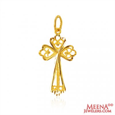 22K Gold Fancy Cross Pendant  ( Jesus Cross Pendants )