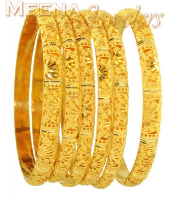 22Kt Gold Bangles (Set of 6) ( Set of Bangles )