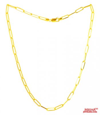 22Kt Gold Paper Clip Chain ( 22Kt Gold Fancy Chains )