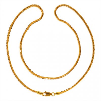 22k Gold Two Tone Chain ( 22Kt Gold Fancy Chains )