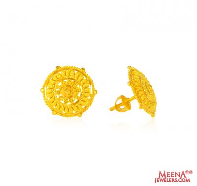 22K Gold Filigree Big Tops ( 22 Kt Gold Tops )