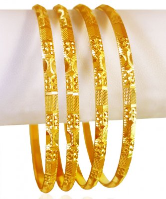 22KT Gold Machine Bangles (4 Pcs) ( Set of Bangles )