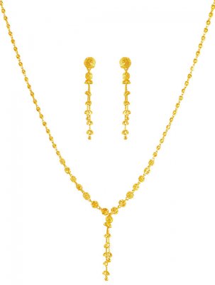 22Kt Gold Necklace Earring Set ( Light Sets )