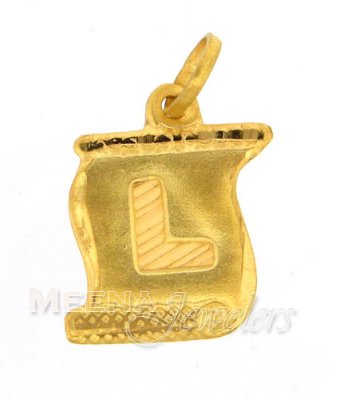 22Kt Initial Pendant (L) ( Initial Pendants )