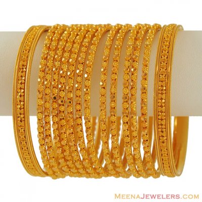 Gold bangles in 22k gold ( Set of Bangles )